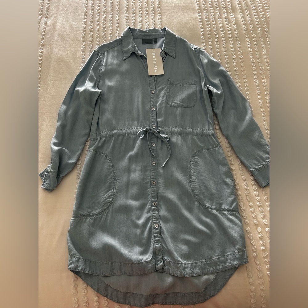 Athleta Steller Shirt Dress Tencel Size Small Petite BNWT UPF 25+